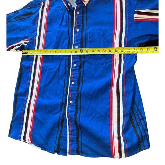Vtg Panhandle Slim Shirt Mens Large Blue Red Striped Plaid Western USA |W1 - Picture 5 of 5